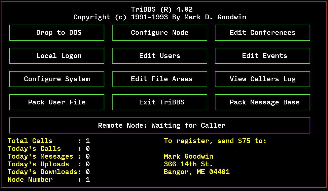 TriBBS Console